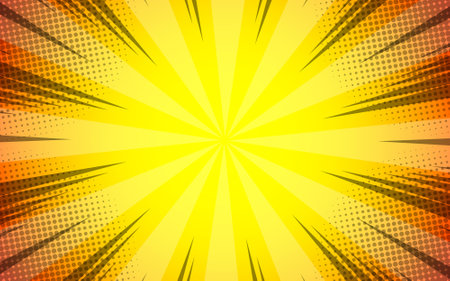 Radial halftone background and high speed abstract lines for comic illustrations