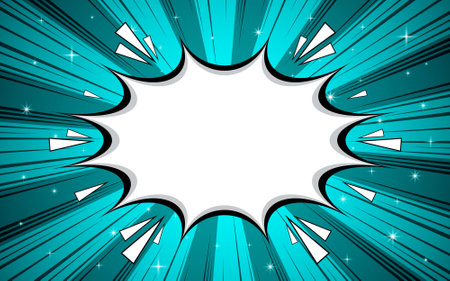 Radial lines retro comic background with speech bubbles