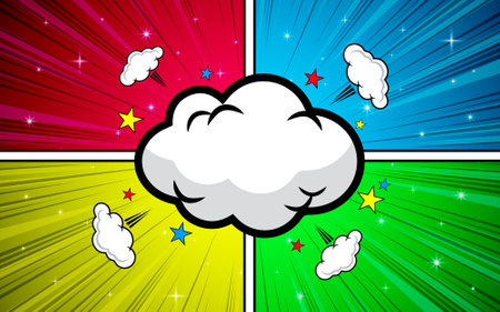 Colorful comic pop art background with speech bubblesのイラスト素材