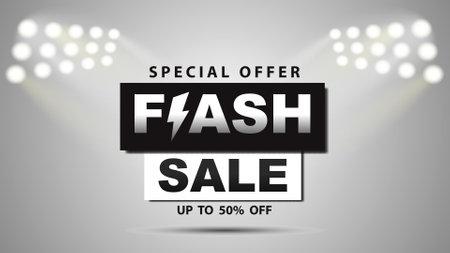 Flash sale discount banner template. vector illustrationのイラスト素材