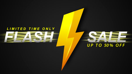 Flash Sale banner design. Shopping poster with text on abstract background of moving laser beams. Template design for your website.のイラスト素材