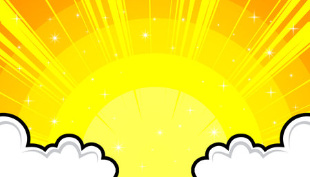 Pop art comic sun rays effect background with halftone. Cartoon abstract vector background.のイラスト素材