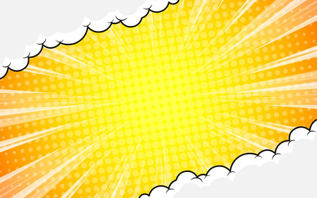 Comic background design with cloud decoration.のイラスト素材