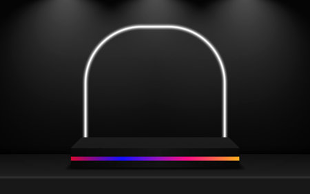 3D exhibition stand. A base for displaying products.のイラスト素材