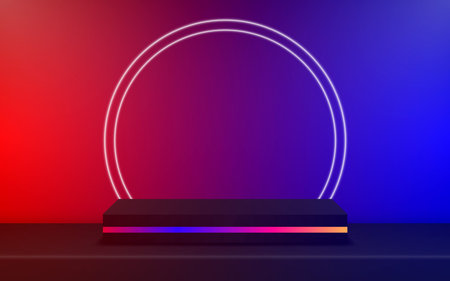 3D rendering of an empty product standing in the background for a presentation with copy spaceのイラスト素材