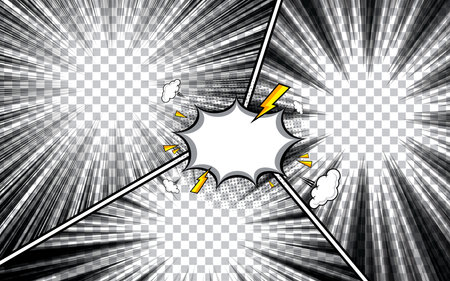 Blank black and white comic abstract background template.のイラスト素材