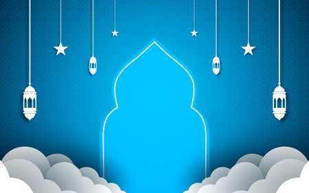 Islamic and Ramadan themed banner design. Vector illustration.のイラスト素材