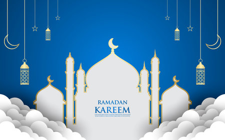 Ramadan Kareem backgrounds for posters, banners, greeting cards and more.のイラスト素材