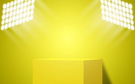 Podium Product Platform Presentation Background Mockup Template. Vector Illustration.のイラスト素材