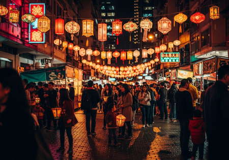 Street view of Chinatown in Kuala Lumpur, Malaysiaの素材