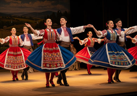 Ukrainian National Folk Dance Ensemble named After P. Virsky, who is considered best folkloric ballet dancer in the worldの素材