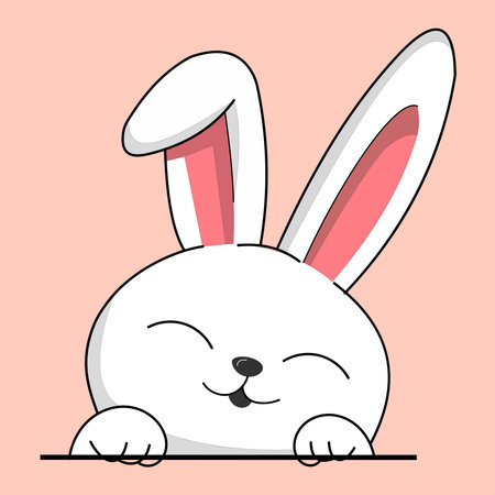 Cute bunny vector illustration. Cute cartoon rabbit vector illustration.のイラスト素材