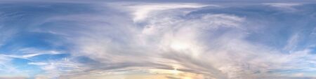 Seamless evening sky before sunset hdri panorama 360 degrees angle view with beautiful clouds  with...