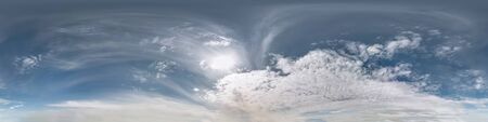 Seamless blue sky hdri panorama 360 degrees angle view with beautiful clouds for use in 3d graphics...