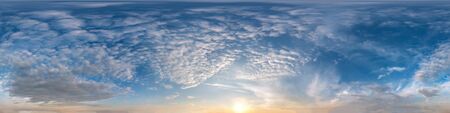 Seamless dark sky before sunset hdri panorama 360 degrees angle view with beautiful clouds for use in 3d graphics or game development as sky dome or edit drone shotの写真素材