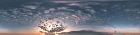 dark blue sky before sunset with beautiful awesome clouds. Seamless hdri panorama 360 degrees angle...