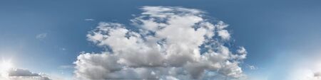 blue sky with beautiful cumulus clouds. Seamless hdri panorama 360 degrees angle view  with zenith...