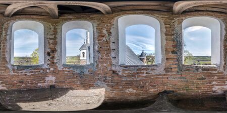 full seamless spherical hdri panorama 360 degrees angle view inside the bell tower of old orthodox defense church  in equirectangular projection with zenith and nadir. VR  AR contentの写真素材
