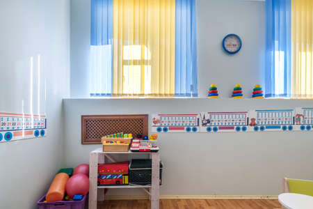 MINSK, BELARUS - JANUARY, 2020: interior of class of children's developmentのeditorial素材