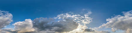 blue sky with white beautiful clouds. Seamless hdri panorama 360 degrees angle view  with zenith for...