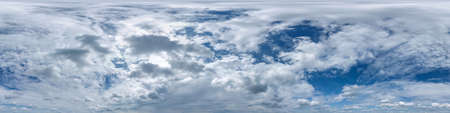 blue sky hdr 360 panorama with white beautiful clouds in seamless projection with zenith for use in...