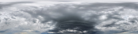 blue sky hdri 360 panorama with white beautiful clouds in seamless projection with zenith for use in...