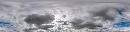 overcast sky with clouds as seamless hdri 360 panorama with zenith in spherical equirectangular...