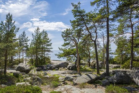 Rocky coastal view of Porkkalanniemi, Kirkkonummi, Finlandの写真素材