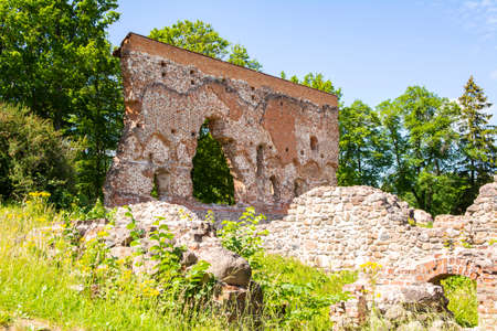 View of ruins of The Viljandi Castle, Estoniaのeditorial素材