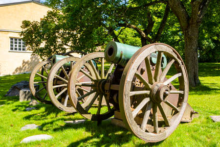 Old cannons in Suomenlinna Fortress, Helsinki, Finlandのeditorial素材