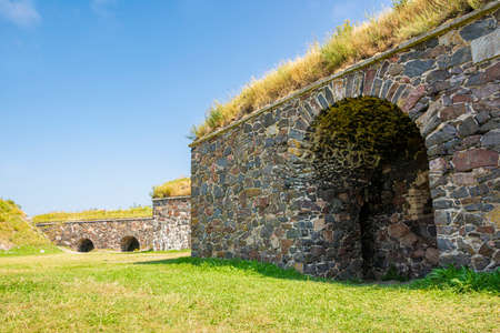 View of Suomenlinna walls, Helsinki, Finlandの写真素材