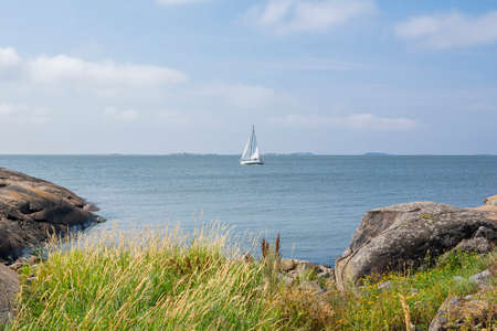 View to The Gulf of Finland from Suomenlinna shore, Helsinki, Finlandの写真素材