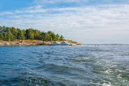 Coastal view of The Island Lokgrund and Gulf of Finland in summer, Kirkkonummi, Finlandの写真素材