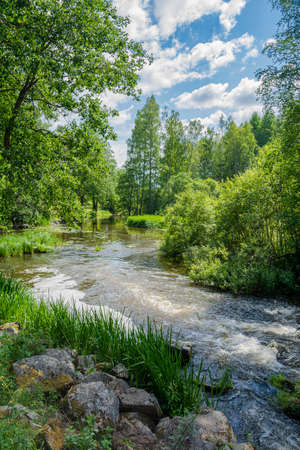 View of the rapids of Immila (Immilankoski), Lahti area, Finlandの写真素材