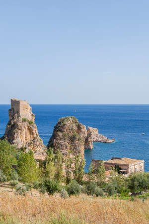 View of The Zingaro nature reserve, Sicily, Italyの写真素材
