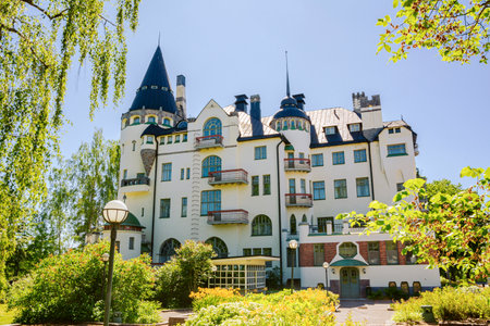Imatra, Finland - June 21 2020: View of The Scandic Hotel Imatran Valtionhotelliのeditorial素材