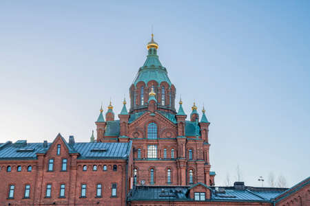 View of Uspenski Cathedral, Helsinki, Finlandのeditorial素材