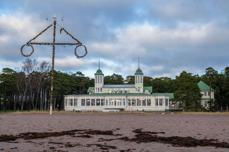 Hanko, Finland - November 21, 2021: View to of the Hanko Casino Restaurant in the Spa Parkのeditorial素材