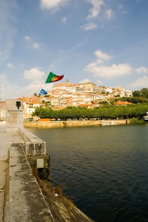 a bridge from the city coimbra in portugalの写真素材