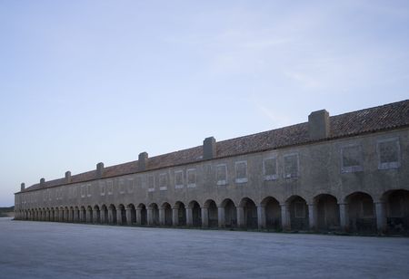 a perspective of a historic convent in Portugalの写真素材