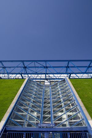 The structure detail of a stadium door in Parisの写真素材