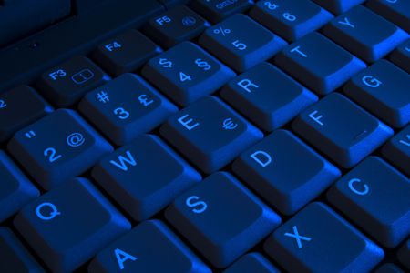 a perspective of a qwerty keyboard on a laptop