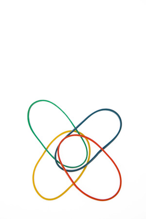 abstract form made with office Rubber bands