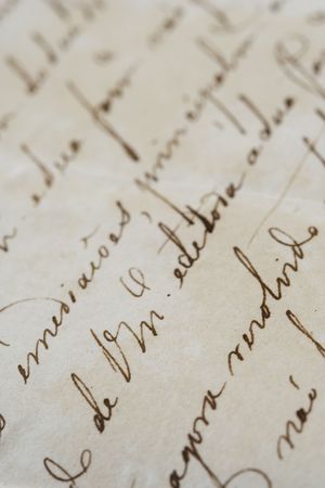 a background detail of an ancient letter (selective and soft focus)の写真素材