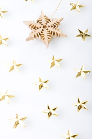 perspective of multiple christmas stars (selective focus)
