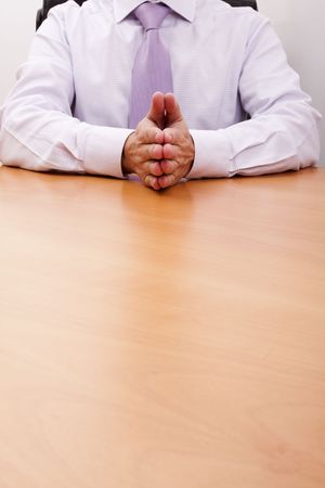businessman holding hands at the officeの写真素材