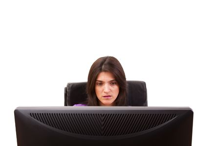 businesswoman working with her computer at the officeの写真素材