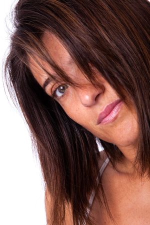 mature woman looking to the camera の写真素材