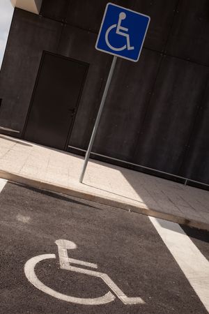 reserved space for parking to disabled peopleの写真素材