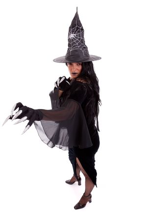 Halloween witch (isolated on white)の写真素材